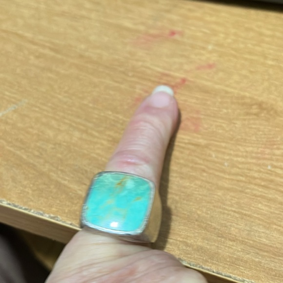 Vintage Peyote Bird amazonite ring in sterling silver setting - Picture 8 of 10